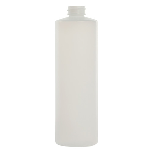 16 oz Natural HDPE Plastic Cylinder Bottle, 28mm 28-400, 27 Gram