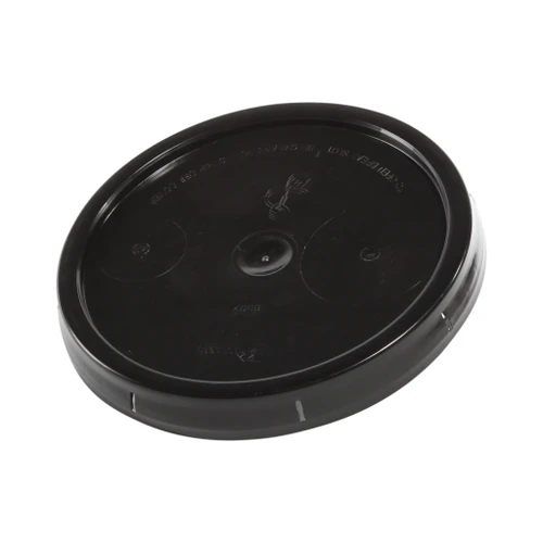 3.5 - 6 Gallon Black HDPE Plastic Tear Tab Pail Cover, No Gasket