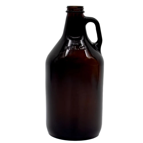 64 oz Amber Glass Growler Bottle, 38mm 38-400, 6x1