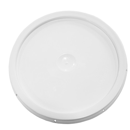 2 Gallon White HDPE Plastic Tear Tab Pail Cover, UN Rated
