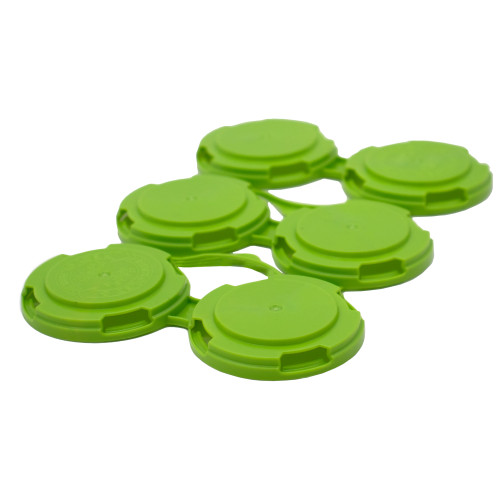 6 Pack Tropical Lime Green PCR HDPE Plastic Handle Can Carriers for 202 Beverage Cans