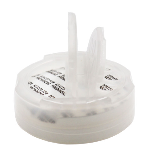 53mm, 53-485 Natural PP Plastic Dual Flapper Cap, .300 Pour, PS-F1 Printed Liner