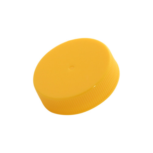 38mm, 38-400 Yellow PP Plastic Matte Top, Fine Ribbed Sidewall Cap w/ Uni-Foam .040 Liner