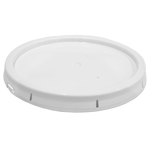 5 Gallon White HDPE Plastic Pail Tear Tab Cover, Gasket