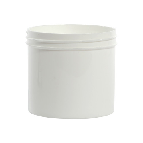12 oz White PP Plastic Straight Side Jar, 89mm 89-400, Regular Wall