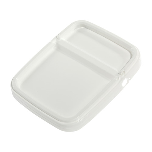 2 Gallon White HDPE Plastic EZ Stor Hinged Container Cover, No Gasket