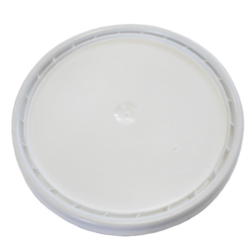 3.5-6 Gallon White HDPE Plastic Pail Cover, EPDM Gasket, UN Rated