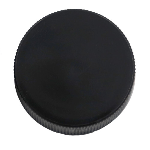 28mm 28-400 Black PP Plastic Smooth Top, Ribbed Sides Cap with F217 Liner