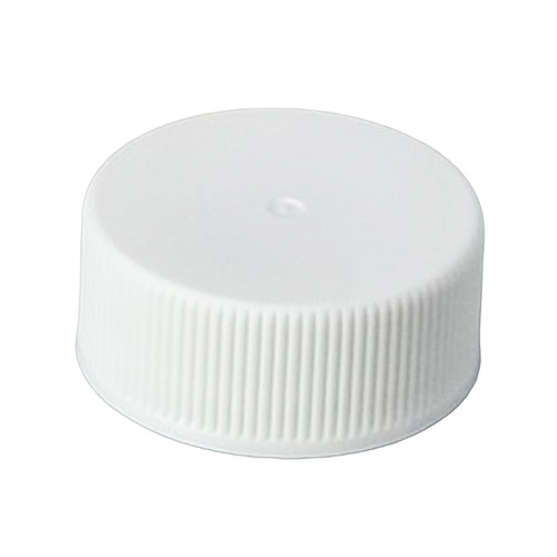24mm 24-400 White PP Plastic Matte Top, Ribbed Side Cap, Unlined