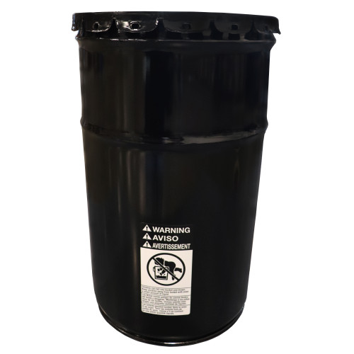 7.5 Gallon Black Steel Open Head Pail, 6" Double Bead, Rust Inhibited Lining, w/ Black Lug Cover, w/ CWL, No Ears or Bail