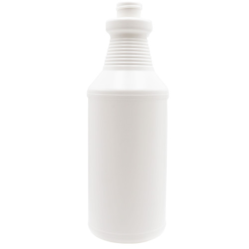 32 oz White HDPE Plastic Ring Neck Carafe Bottle, Big Bulb, 28mm 28-405, 55 Gram