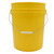 5 Gallon Dark Yellow HDPE Plastic Open Head Pail, w/ CWL