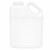 128 oz White HDPE Plastic Squat Slant Handle F-Style Bottle, 63mm 63-445, 145 Gram
