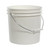 2 Gallon White HDPE Open Head Pail, Metal Handle