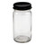 4 oz Flint Glass AC Jar, 48mm 48-400 with Attached Black Cap, PALF Lining