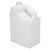 128 oz Natural HDPE Plastic Slant Handle F-Style Bottle, 38mm 38-400, 4x1, Kraft Box w/ Divider, 140 Gram