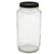 16 oz Flint Glass Mayo Jar, 63mm 63-400, 12x1 with Black PALF Cap