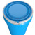 30 Gallon Blue Plastic Nestable Open Head Drum, Lever Lock  Ring, UN Rated