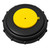 6" Black Tote Cap, Yellow Cap Seal, 2" Vent