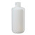 16 oz Natural HDPE Plastic Boston Round Bottle, 28mm 28-415, 19.7 Gram w/ Cap