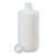 16 oz Natural HDPE Plastic Boston Round Bottle, 28mm 28-415, 19.7 Gram w/ Cap