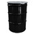 55 Gallon Black Steel Open Head Drum, Red Phenolic Lining, Gray Cover, 2" & 3/4" Fitting, 2" Center, Bolt Ring, UN Rated