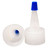 24mm 24-410 Natural LDPE Plastic Yorker Cap, No Hole w/ Blue Regular Tip