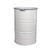 55 Gallon White Steel Open Head Drum, Rust Inhibited Lining, Bolt Ring, Blue Cover, UN Rating