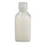 16 oz Natural HDPE Plastic Square Bottle, 38mm 38-430, 26 Gram, Graduation Marks, w/ Natural Cap
