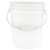 5 Gallon White HDPE Plastic Open Head Pail, 90 mil, Metal Bail w/ White Grip
