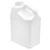 128 oz White HDPE Plastic Slant Handle F-Style Bottle, 63mm 63-485, 4x1, 140 Gram