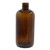 16 oz  Amber Glass Boston Round Bottle, 28mm 28-400