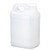 2.5 Gallon Natural HDPE Plastic F-Style Rectangular Bottle, 63mm, 2x1, Kraft Box