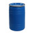 30 Gallon Blue HDPE Plastic Open Head Straight Side Drum, w/ Plain Blue Cover, Lever Rock Ring, UN Rated