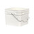 2 Gallon White HDPE Plastic Square Open Head Pail w/ Metal Handle