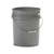 5 Gallon Gray HDPE Plastic Open Head Pail w/CWL, Metal Handle, Plastic Grip