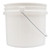 3.5 Gallon White HDPE Plastic Open Head Pail, Metal Bail