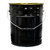 5 Gallon Black Steel Open Head Pail, Gold Phenolic Lining, Child Warning Label