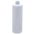 16 oz White PVC Plastic Cylinder Bottle, 28mm 28-410