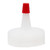 38mm 38-400 Natural LDPE Plastic Yorker Cap, No Hole, w/ Red Regular Tip