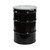 55 Gallon Black Steel Open Head Drum, Unlined, White Cover, Low-Density Gasket, Bolt Ring, UN Rated