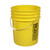 5 Gallon Yellow HDPE Plastic Open Head Pail, w/CWL, UN Rated w/ Metal Handle