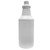 32 oz Blue/White HDPE Plastic Decanter Bottle, 28mm 28-410, Flamed