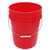 20 Liter Red #186 HDPE Plastic Open Head Pail w/ Metal Handle