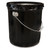 5 Gallon Black Steel Straight Side Steel Open Head Pail, Rust Inhibited Lining, w/ Black Lug Cover, UN Rated