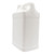 2.5 Gallon White HDPE Plastic F-Style Trimline Bottle, Level 5 Fluorination, 350 Gram, 63mm Neck Finish, Graduation Marks, Tamper Evident and Anti Back Off