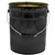 5 Gallon Black Open Head Steel Pail, 3" Double Bead, Clear Phenolic Lined, w/ Black Ring Seal Cover, EPDM Gasket, Un Rated