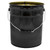 5 Gallon Black Open Head Steel Pail, 3" Double Bead, Clear Phenolic Lined, w/ Black Ring Seal Cover, EPDM Gasket, Un Rated