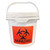 3.5 Gallon White HDPE Plastic Screw Top Pail, UN Rated 1H2/Y19/S, Printed 2-Color Biohazard, New Generation w/ Screw Top Cover