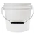 1 Gallon Ivory White HDPE Plastic Open Head Pail, w/ Metal Bail, Black Grip